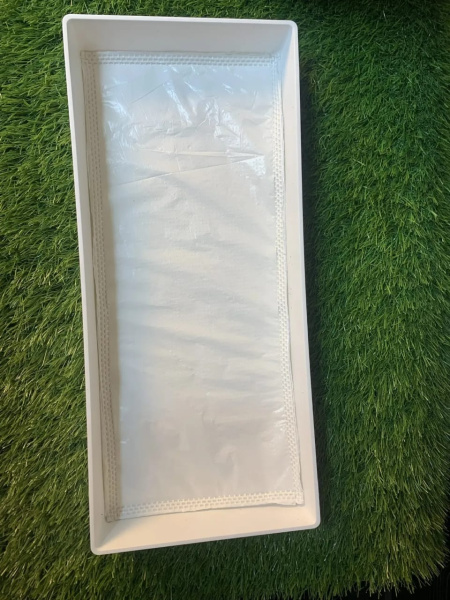 Ящик для рассады Профи на 3 л 40 х 17,5 х 5 см белый с капиллярным матом Благодатное земледелие